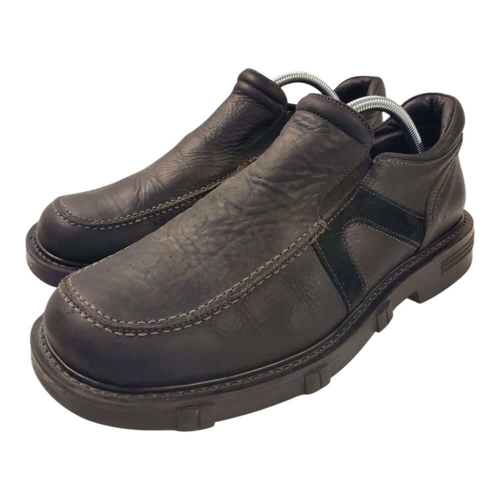 BED STU Shoes PAWN Mens Size 11 Black Leather Slip On Loafers Casual Square Toe